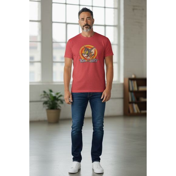 Tom & Jerry Graphic T-Shirt – 2X – Red – Classic Cartoon Design - Picture 1 of 6